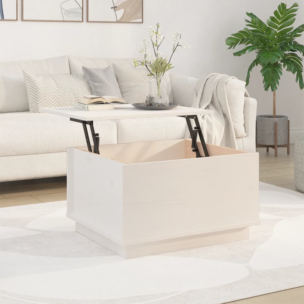 vidaXL Salontafel 60x50x35 cm massief grenenhout wit