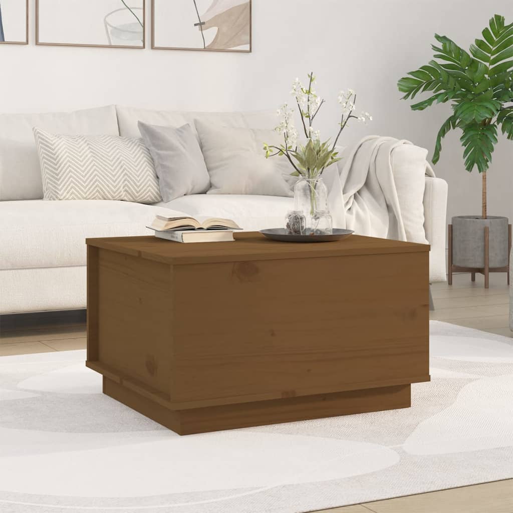 vidaXL Salontafel 60x50x35 cm massief grenenhout wit