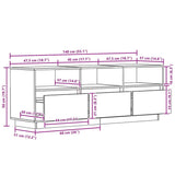 vidaXL Tv-meubel 140x37x50 cm massief grenenhout