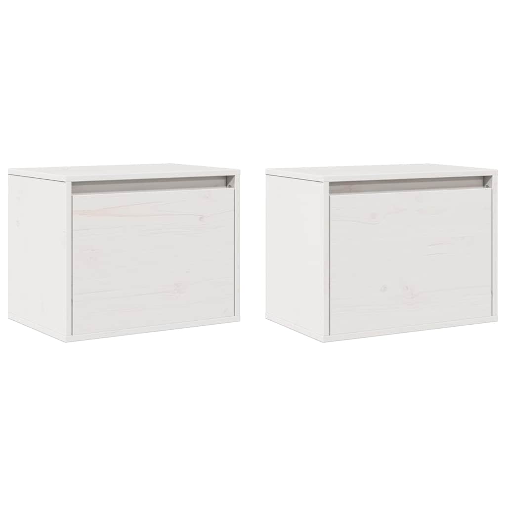 vidaXL Wandkasten 2 st 45x30x35 cm massief grenenhout