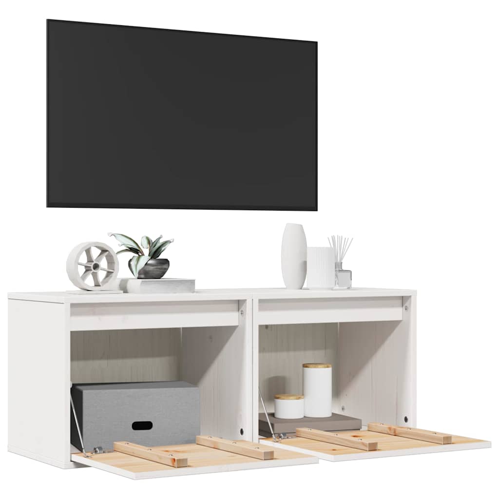 vidaXL Wandkasten 2 st 45x30x35 cm massief grenenhout