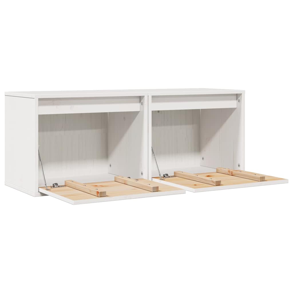 vidaXL Wandkasten 2 st 45x30x35 cm massief grenenhout