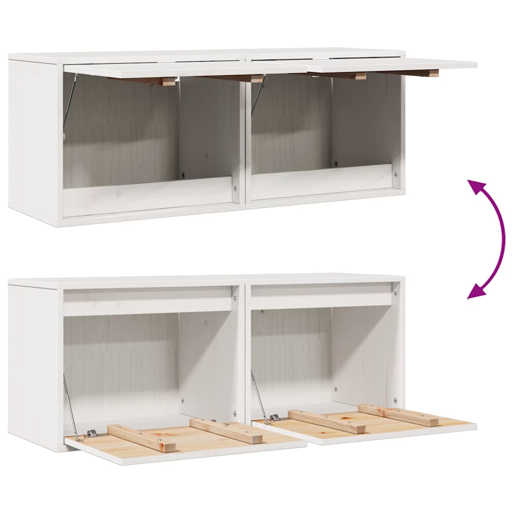 vidaXL Wandkasten 2 st 45x30x35 cm massief grenenhout