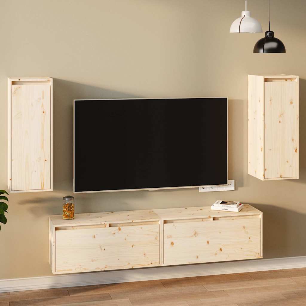 vidaXL Wandkast 30x30x80 cm massief grenenhout