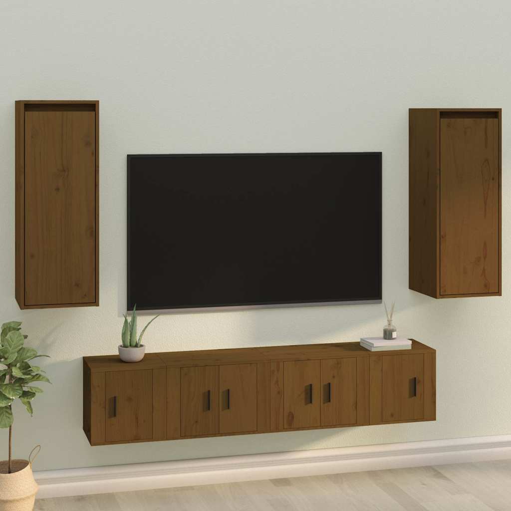 vidaXL Wandkast 30x30x80 cm massief grenenhout