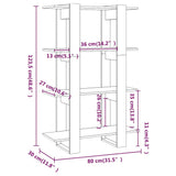 vidaXL Bookcase/Room Divider 80x30x123.5 cm White