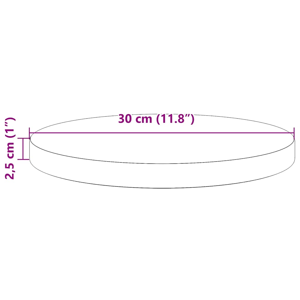 vidaXL Tafelblad Ø30x2,5 cm massief grenenhout