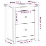 vidaXL Nachtkastje 50x35x61,5 cm massief grenenhout
