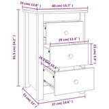 vidaXL Nachtkastje 40x35x61,5 cm massief grenenhout