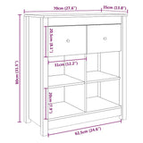 vidaXL Dressoir 70x35x80 cm massief grenenhout