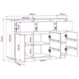 vidaXL Dressoir 110x34x75 cm massief grenenhout