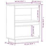 vidaXL Wandkast 60x34x75 cm massief grenenhout