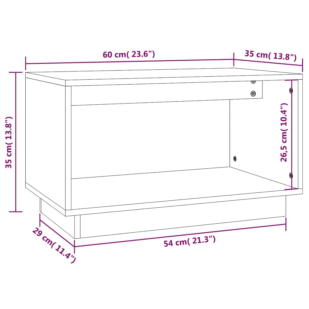vidaXL Tv-meubel 60x35x35 cm massief grenenhout