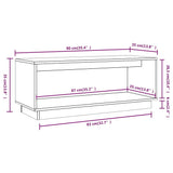 vidaXL TV Cabinet 90x35x35 cm Solid Pine