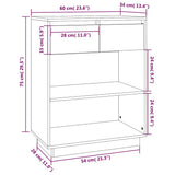 vidaXL Wall Cabinet 60x34x75 cm Solid Pine Wood