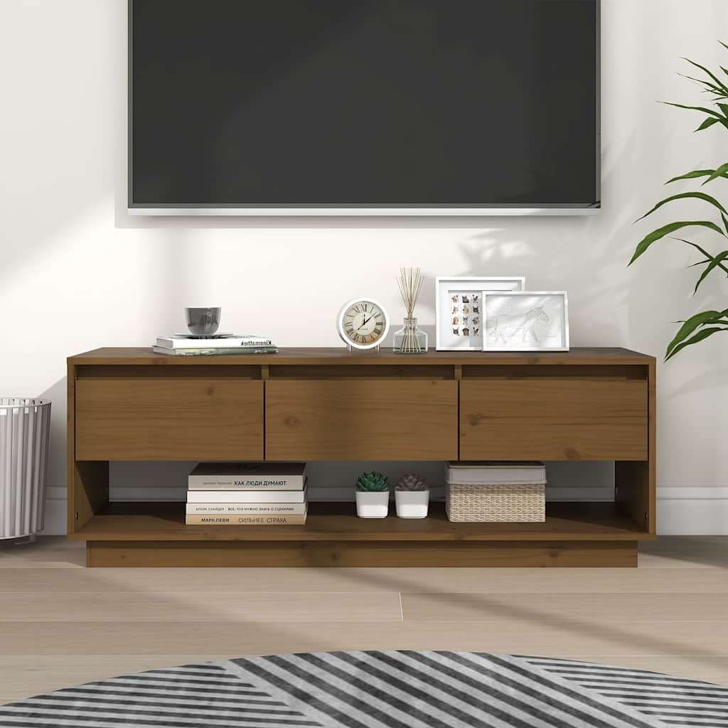 vidaXL Tv-meubel 110,5x34x40 cm massief grenenhout
