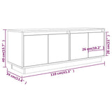 vidaXL Tv-meubel 110x34x40 cm massief grenenhout