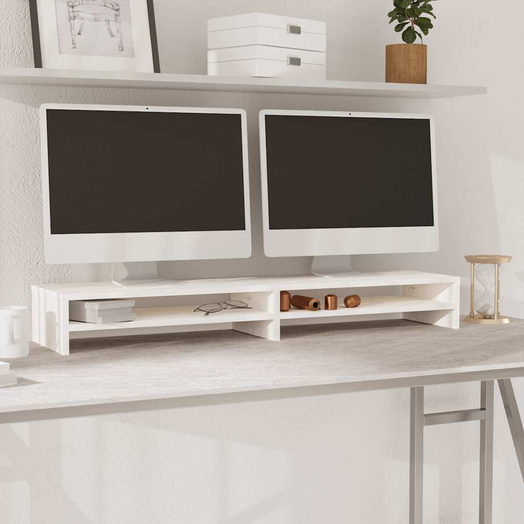vidaXL Monitor Stand 100x24x13 cm Solid Pinewood