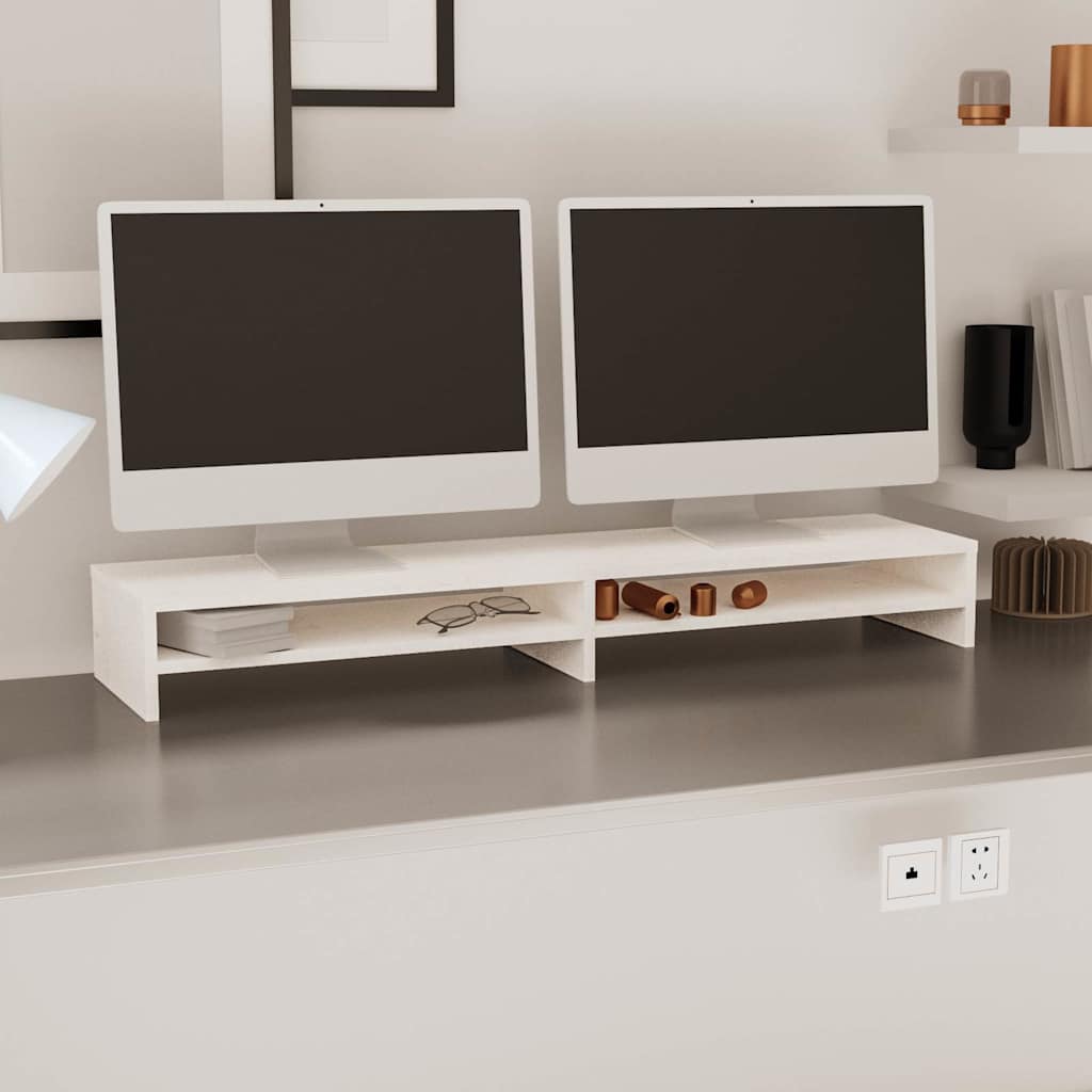 vidaXL Monitor Stand 100x24x13 cm Solid Pinewood