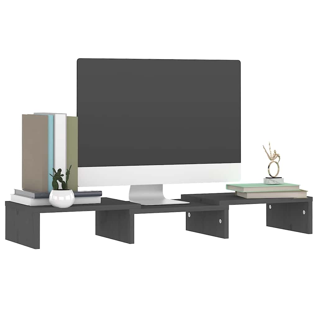 vidaXL Monitorstandaard 60x24x10,5 cm massief grenenhout