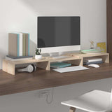 vidaXL Monitorstandaard 60x24x10,5 cm massief grenenhout