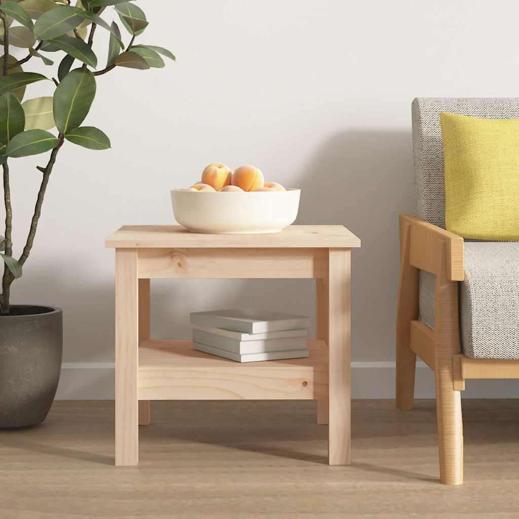 vidaXL Salontafel 35x35x40 cm massief grenenhout grijs