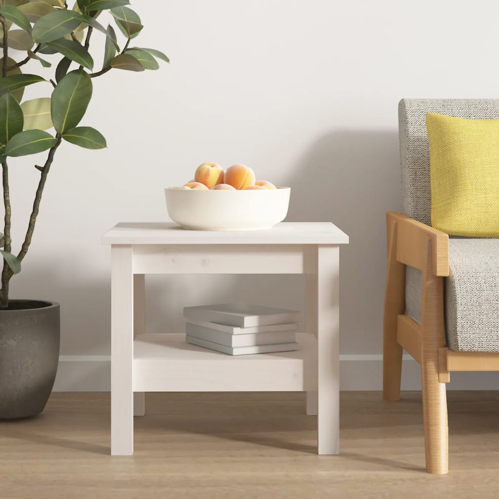 vidaXL Salontafel 35x35x40 cm massief grenenhout grijs