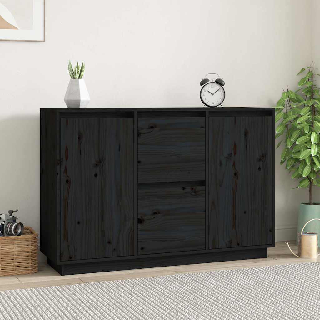 vidaXL Dressoir 111x34x75 cm massief grenenhout grijs