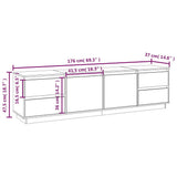 vidaXL Tv-meubel 176x37x47,5 cm massief grenenhout