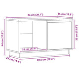vidaXL Tv-meubel 74x35x44 cm massief grenenhout