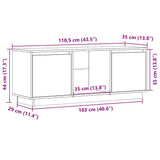 vidaXL Tv-meubel 110,5x35x44 cm massief grenenhout