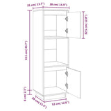 vidaXL Hoge kast 38x35x117 cm massief grenenhout