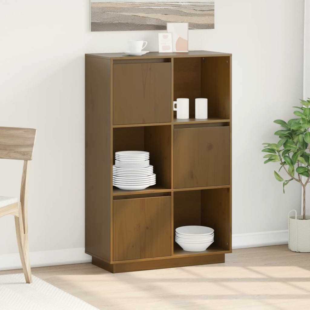 vidaXL Hoge kast 38x35x117 cm massief grenenhout