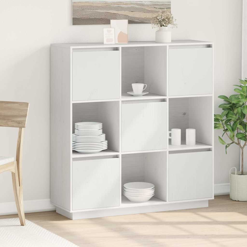 vidaXL Tall cabinet 110.5x35x117 cm solid pine wood