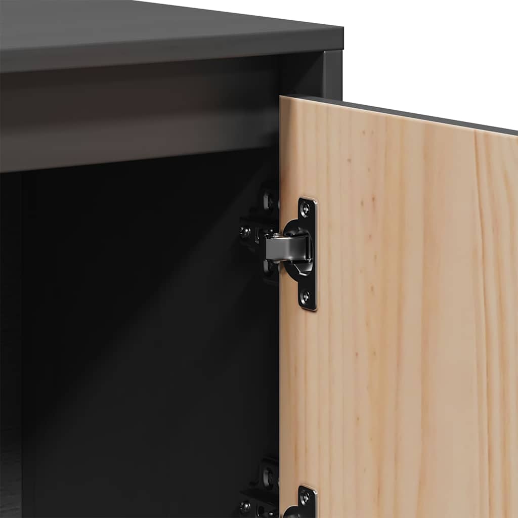 vidaXL Tall cabinet 110.5x35x117 cm solid pine wood
