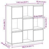 vidaXL Tall cabinet 110.5x35x117 cm solid pine wood