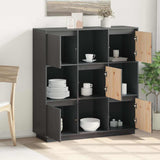 vidaXL Tall cabinet 110.5x35x117 cm solid pine wood