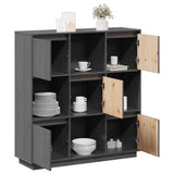 vidaXL Tall cabinet 110.5x35x117 cm solid pine wood