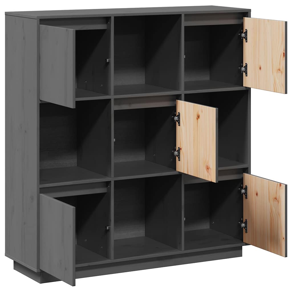 vidaXL Tall cabinet 110.5x35x117 cm solid pine wood