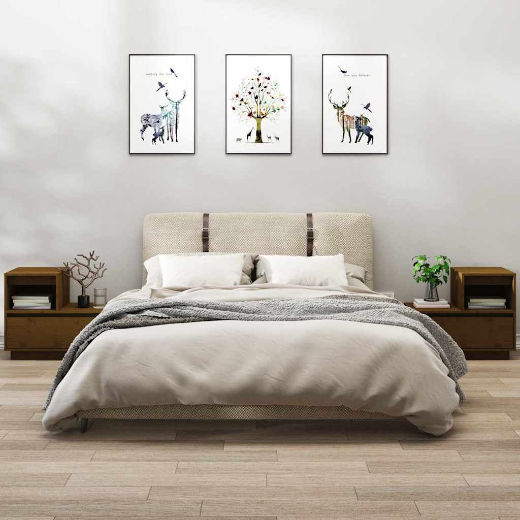 vidaXL Nachtkastje 60x34x51 cm massief grenenhout