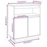 vidaXL Dressoir 70x34x80 cm massief grenenhout