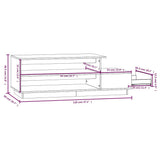 vidaXL Salontafel 120x50x40,5 cm massief grenenhout