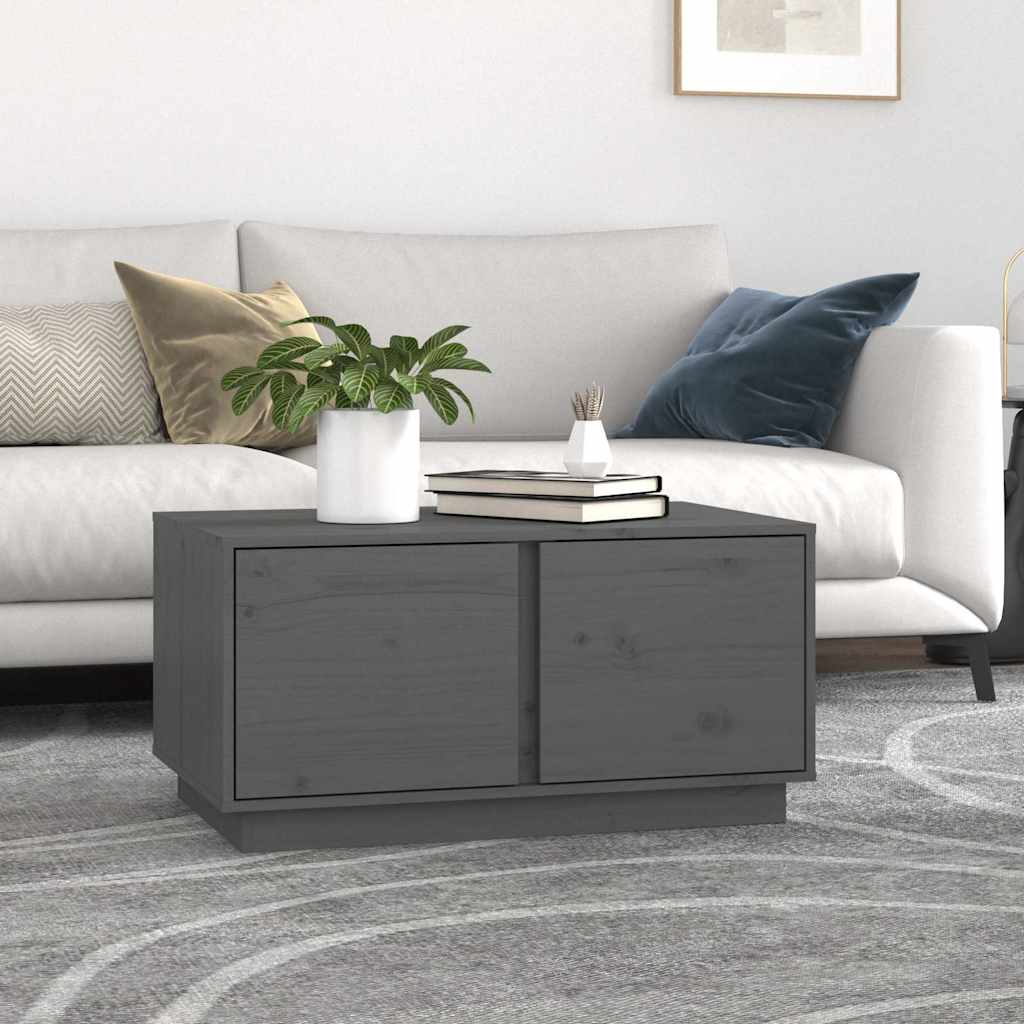 vidaXL Salontafel 80x50x40 cm massief grenenhout wit