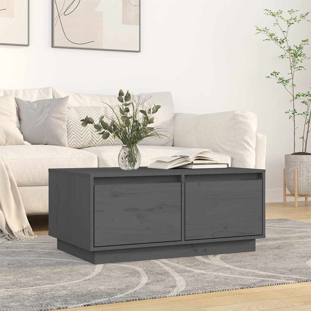 vidaXL Salontafel 80x50x35 cm massief grenenhout wit