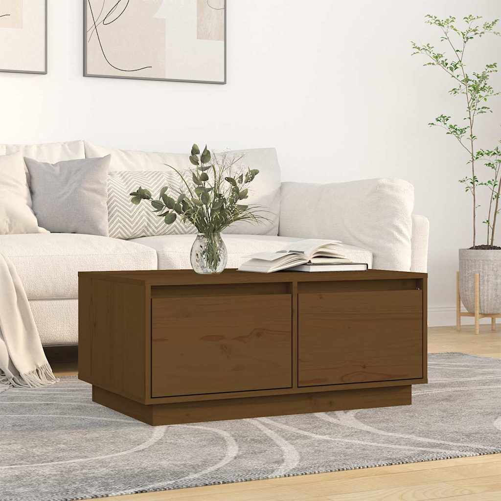 vidaXL Salontafel 80x50x35 cm massief grenenhout wit