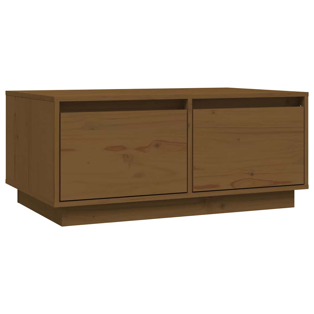 vidaXL Salontafel 80x50x35 cm massief grenenhout wit