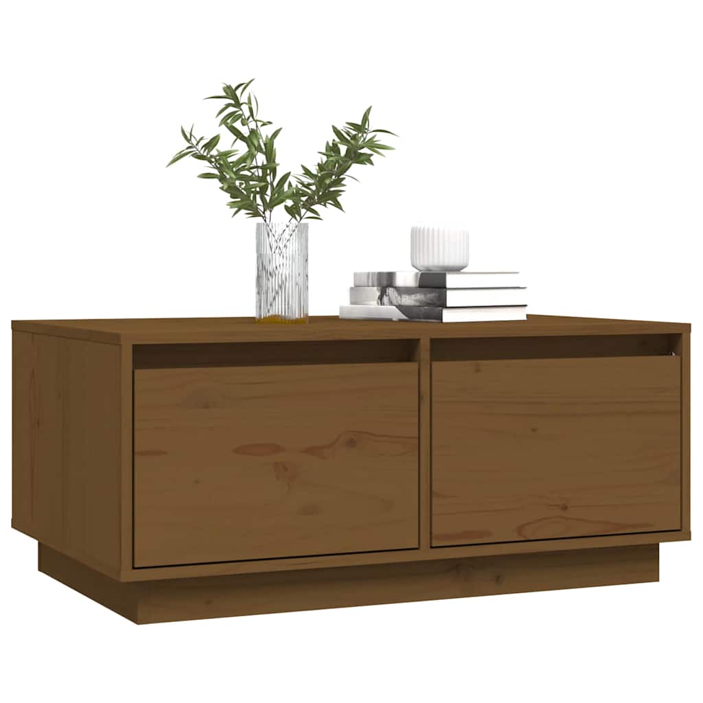 vidaXL Salontafel 80x50x35 cm massief grenenhout wit