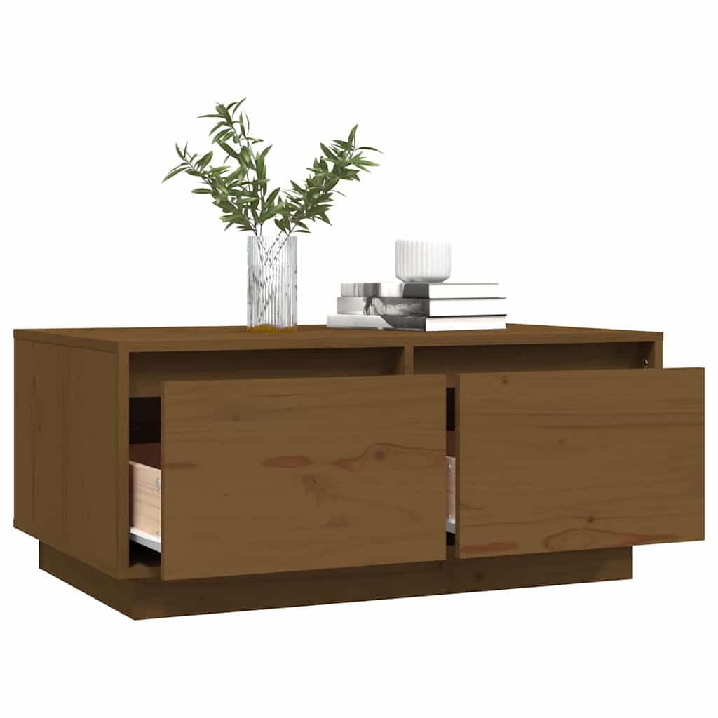 vidaXL Salontafel 80x50x35 cm massief grenenhout wit