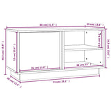 vidaXL Tv-meubel 80x35x40,5 cm massief grenenhout wit