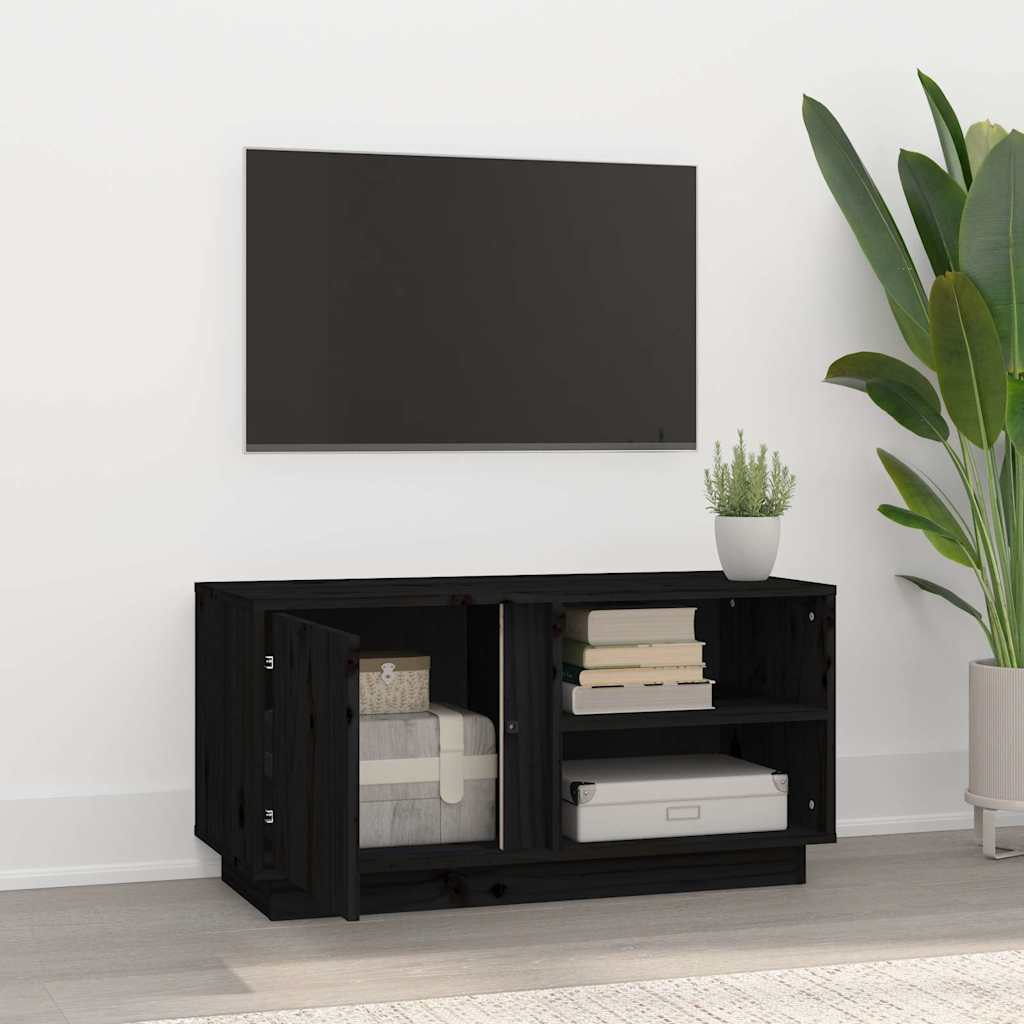 vidaXL Tv-meubel 80x35x40,5 cm massief grenenhout wit